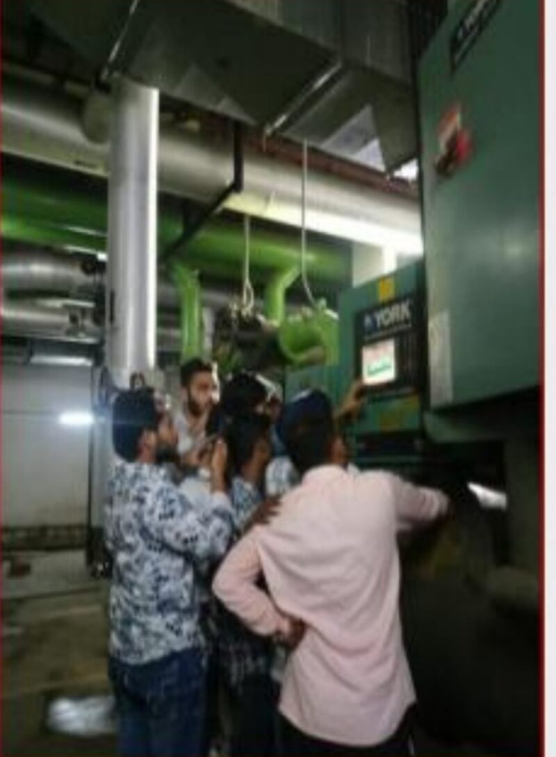Students on an industrial chiller plant site visit
